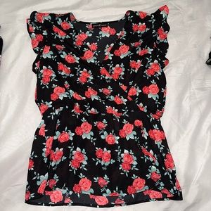 Blouse, Almost Famous, Large, Floral